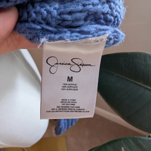 Lace Knit Blue Sweater - Picture 5 of 13